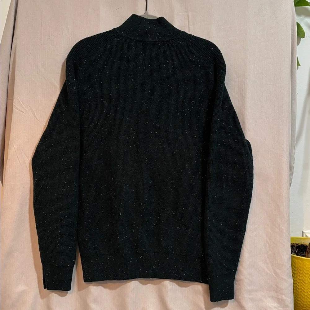 Mango Dark Green Speckled Half-Zip Sweater - Picture 5 of 6